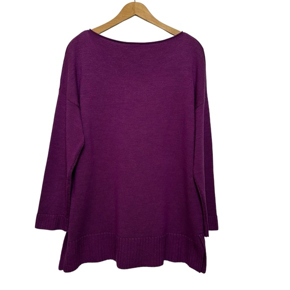 Eileen Fisher 100% Merino Wool Pullover Sweater Crew Neck Long Sleeve Small - Picture 3 of 11